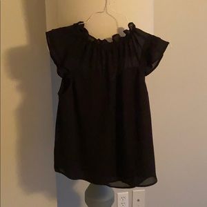 Black shirt sleeved blouse